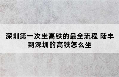 深圳第一次坐高铁的最全流程 陆丰到深圳的高铁怎么坐